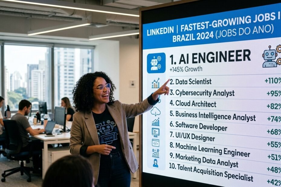 Engenheiro de Inteligência Artificial lidera ranking de cargos que mais crescem no Brasil, veja a lista completa do LinkedIn