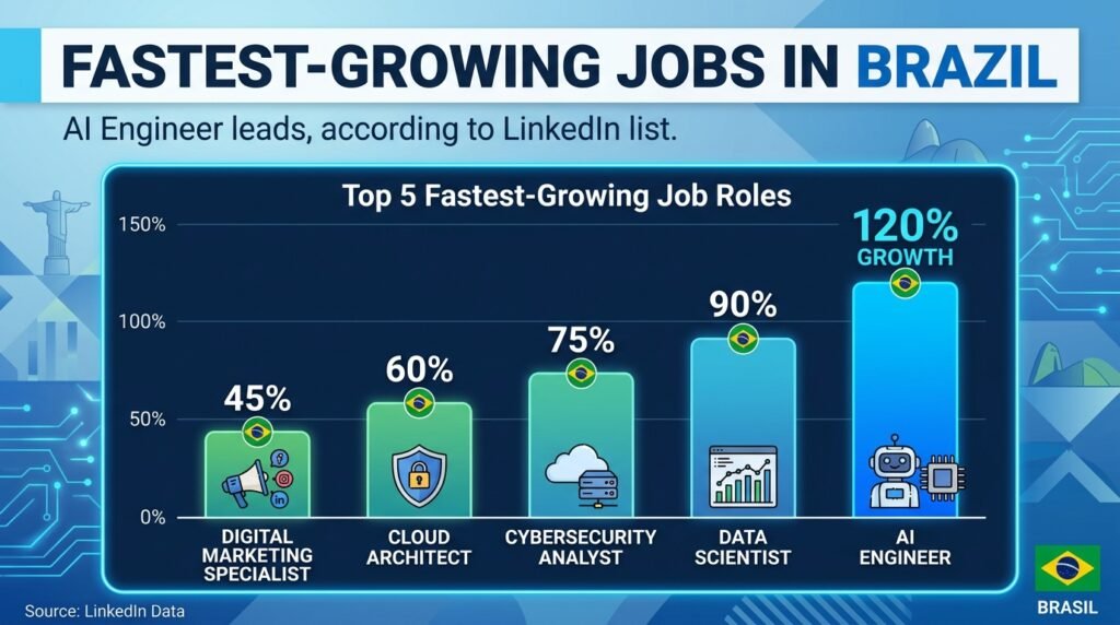 Engenheiro de Inteligência Artificial lidera ranking de cargos que mais crescem no Brasil, veja a lista completa do LinkedIn