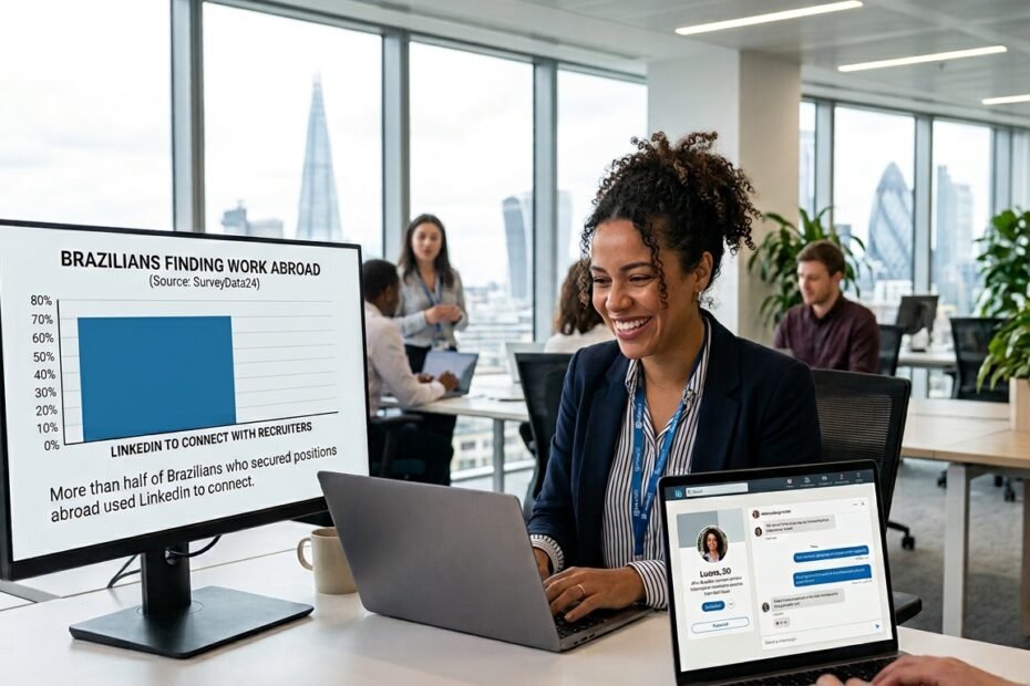 Mais da metade dos brasileiros que conseguiram vaga no exterior usaram o LinkedIn para se conectar com recrutadores, mostra pesquisa