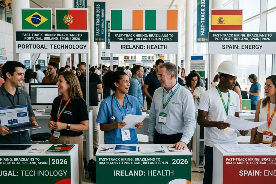 Portugal, Irlanda e Espanha abrem vias rápidas de contratação para brasileiros em tecnologia, saúde e energia em 2026